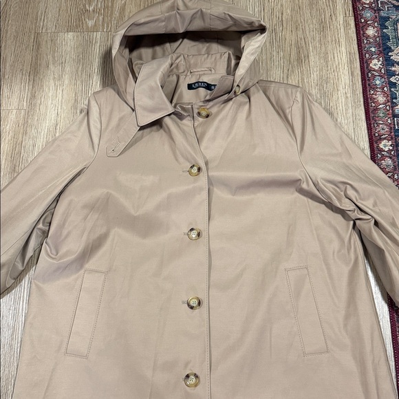 New Lauren Ralph Lauren Hooded Trench Coat in Tan XXL - Picture 2 of 8